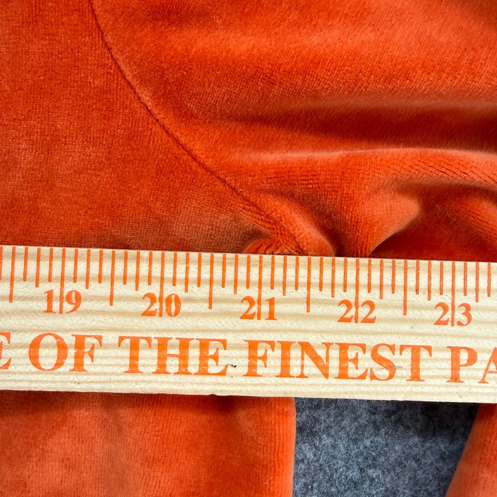 J. Jill Velour Cardigan Womens Large Orange Lace Velvet Trim Button Front Cotton - Picture 16 of 16